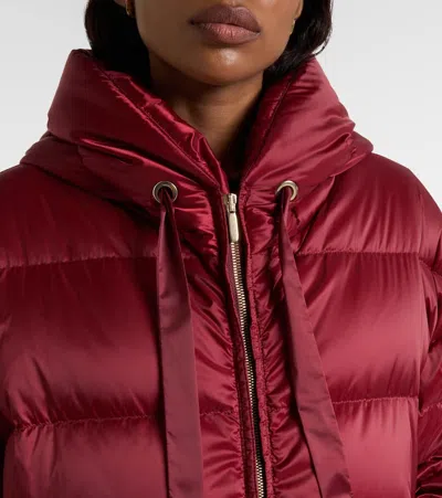 Max Mara Water-resistant Down Puffer Jacket In Red