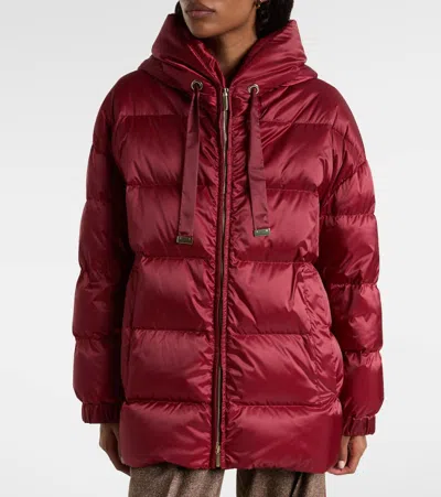Max Mara Water-resistant Down Puffer Jacket In Red
