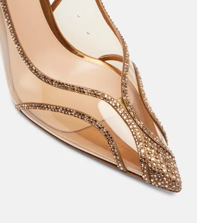 Gianvito Rossi Stiletto Pumps Crystal Embellishments In Gold