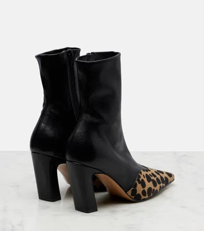Khaite Nevada 85 Calf Hair And Leather Ankle Boots In Multi