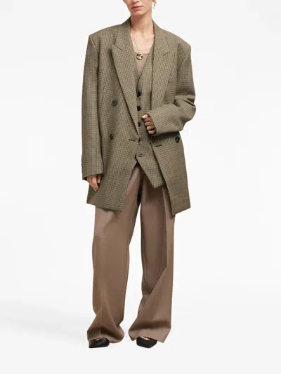 Ami Alexandre Mattiussi Ami Paris Houndstooth Double Breasted Blazer In Gray