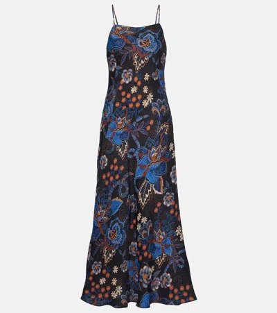Farm Rio Snakes Bouquet Maxi Slip Dress In Multi