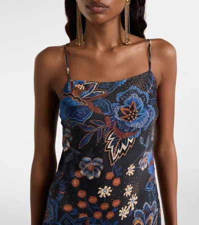 Farm Rio Snakes Bouquet Maxi Slip Dress In Multi