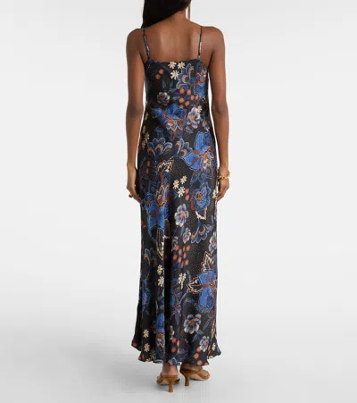 Farm Rio Snakes Bouquet Maxi Slip Dress In Multi