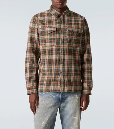 Rrl Plaid Wool And Cotton-blend Twill Shirt In Multi