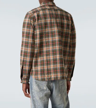 Rrl Plaid Wool And Cotton-blend Twill Shirt In Multi