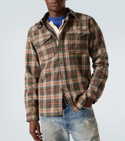 Rrl Plaid Wool And Cotton-blend Twill Shirt In Multi