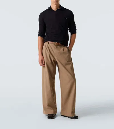 Miu Miu Logo Cotton Jersey T-shirt In Black