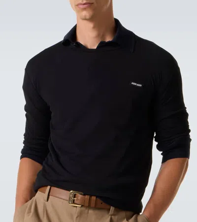 Miu Miu Logo Cotton Jersey T-shirt In Black