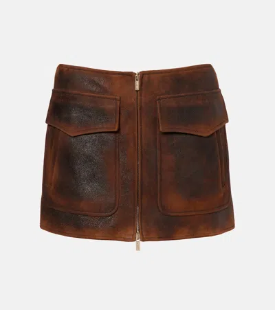 Miu Miu Suede Miniskirt In Brown