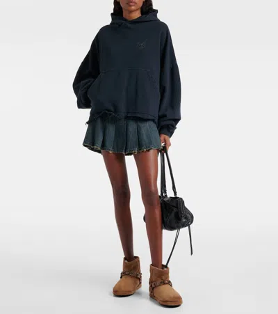 Balenciaga Alaska Studded Leather-trimmed Fleece-lined Suede Ankle Boots In Brown