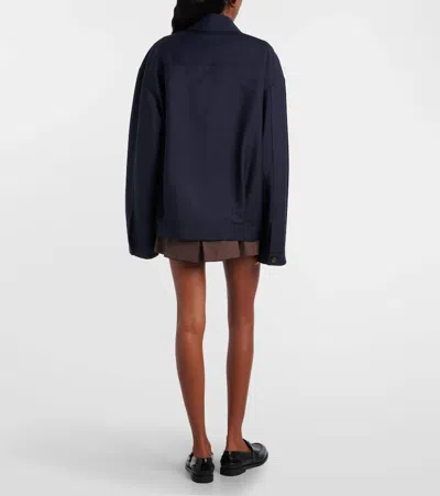 Miu Miu Mohair Blend Jacket Collared Design In Blue