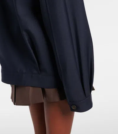 Miu Miu Mohair Blend Jacket Collared Design In Blue