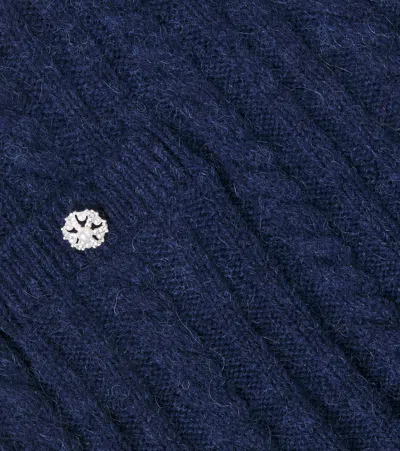 Self-portrait Cable-knit Skirt In Blue