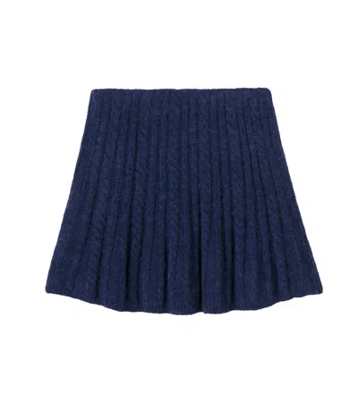 Self-portrait Cable-knit Skirt In Blue