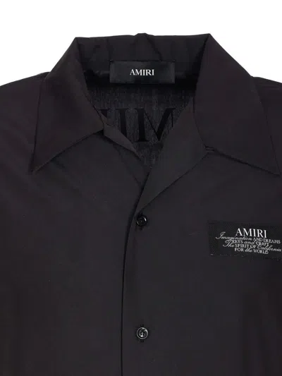 Amiri Lapel Short-sleeved Shirt In Black