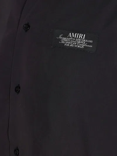 Amiri Lapel Short-sleeved Shirt In Black