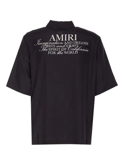 Amiri Lapel Short-sleeved Shirt In Black