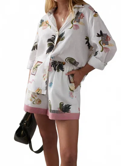 Sancia The Salma Shirt In Valencia Print In White