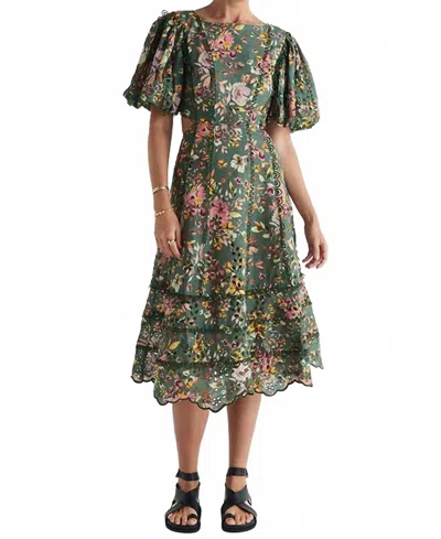 Mos The Label Alexia Midi Dress In Pine In Green