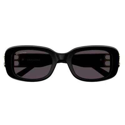Balenciaga Black Black Grey Acetate Sunglasses In Black