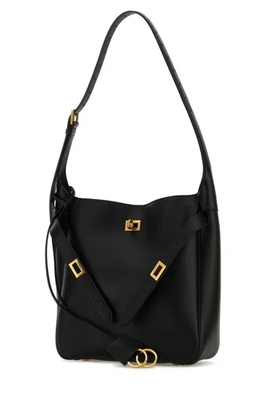 Balenciaga Small Bel Air Leather Hobo Bag In 1000 Black