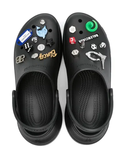 Balenciaga Crocs Jibbitz Sabot In Black