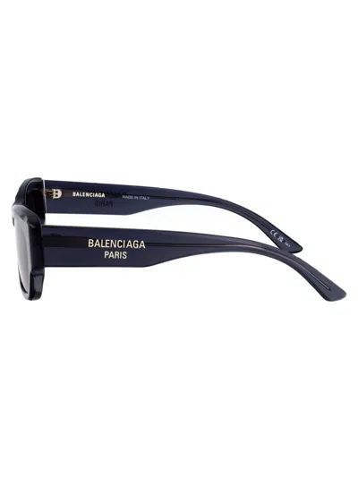 Balenciaga Grey-grey-grey Recycled Acetate Sunglasses In Blue