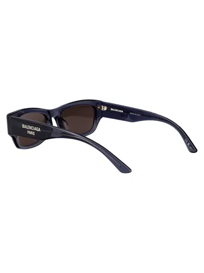 Balenciaga Grey-grey-grey Recycled Acetate Sunglasses In Blue