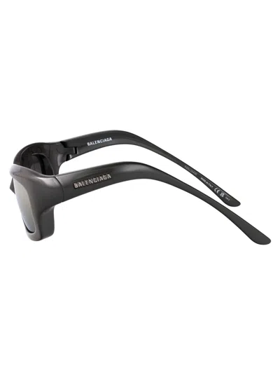 Balenciaga Grey-grey-white Bio Injection Sunglasses In Black