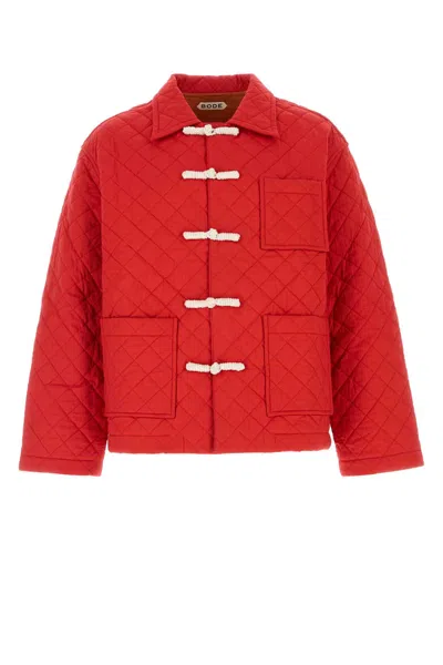 Bode Red Coton Hobby Jacket In Animal Print