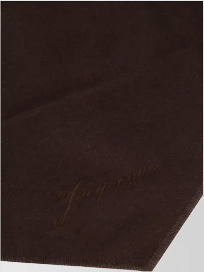Jacquemus Triangle Cashmere Scarf In Rich Chocolate Brown In Brown