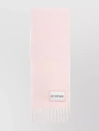 Sportmax Fringed Edge Scarf Collection In Pink