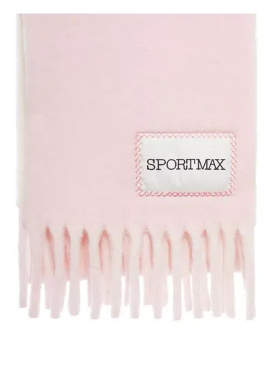 Sportmax Fringed Edge Scarf Collection In Pink