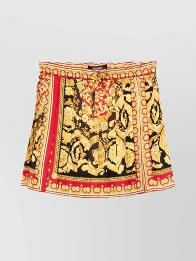 Versace Baroque Print Mini Skirt In Multi