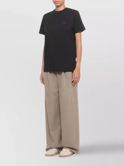 Golden Goose Black Logo-embroidered Short-sleeved T-shirt In Black