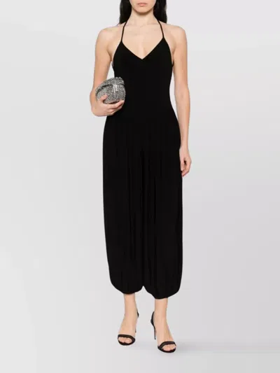 Norma Kamali Kelly Ankle Length Jumpsuit With Cross-back Design In Black