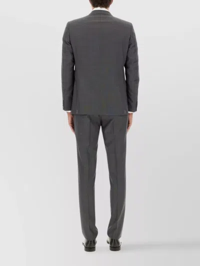 Zegna Tailored Wool Suit Notch Lapel In Gray