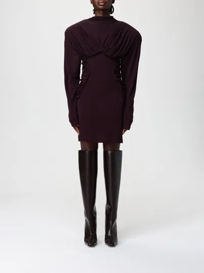 Stella Mccartney Pleated Mini Dress In Brown