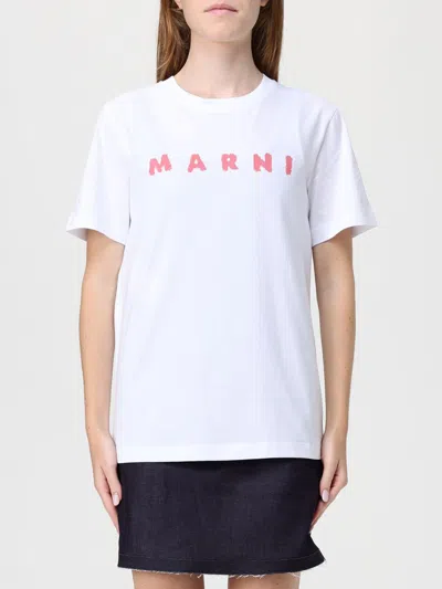 Marni Crew Neck Short Sleeves Top In White