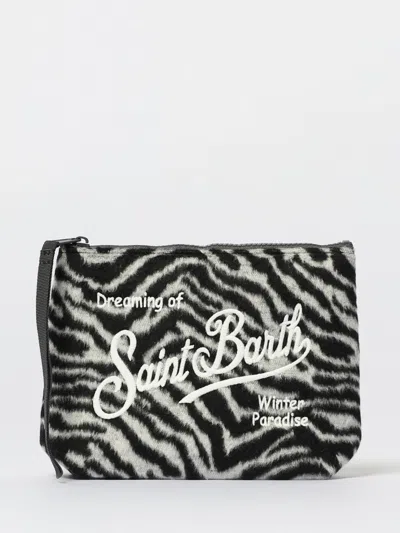 Mc2 Saint Barth Parisienne Zebra Clutch Bag In Black