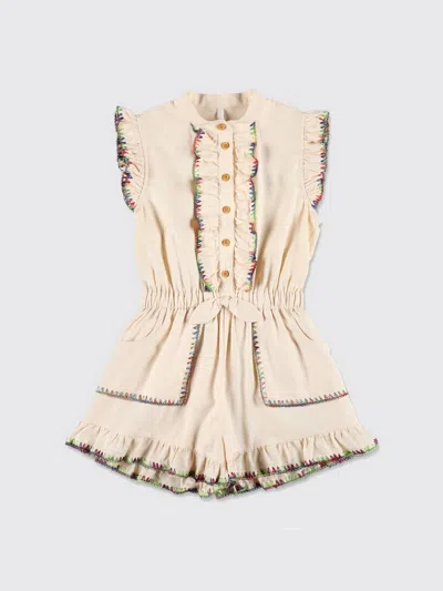 Zimmermann Kid - Lucky Frill Playsuit In Neutral