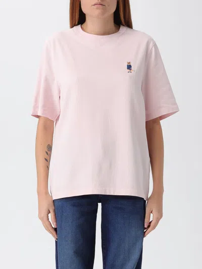Maison Kitsuné Light Pink T-shirt With Logo Patch In Pink