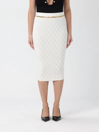 Elisabetta Franchi Knit Skirt With Chain Detail In Multi