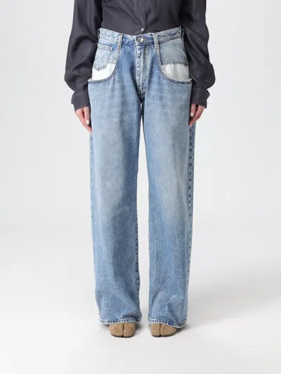 Maison Margiela Blue Jeans With Contrast Pockets In Blue