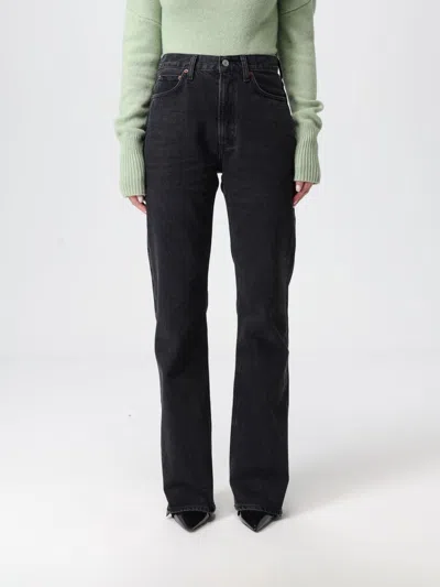Agolde Organic-cotton Straight-leg Jeans In Animal Print