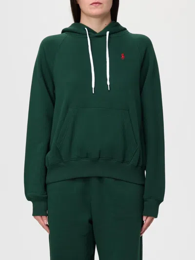 Polo Ralph Lauren Cozy Fleece Hoodie Drawstring Style In Green