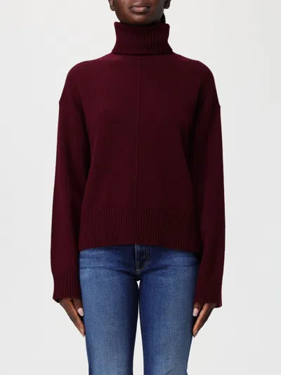 Allude Burgundy Sweater With High Neck In Burgundy
