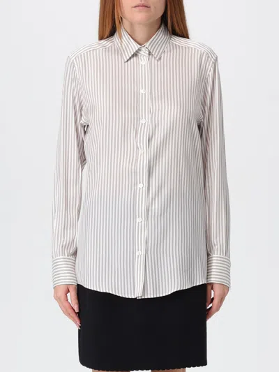 Dolce & Gabbana Silk Shirt With Striped Print Clothing In White