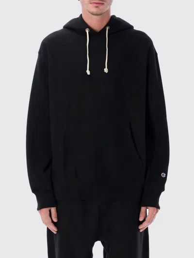 Champion Logo-patch Hoodie In Black